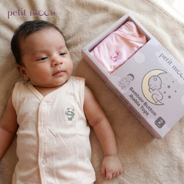 Petit Moon Bamboo Button Jhablas for Newborn Baby (0–6 Months)
