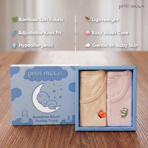 Petit Moon Play Mat + Bamboo Knot Jhabla Combo for Newborn Babies
