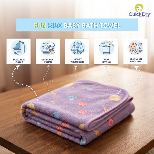 Fun Silq Bath Towel for Infants and Newborns