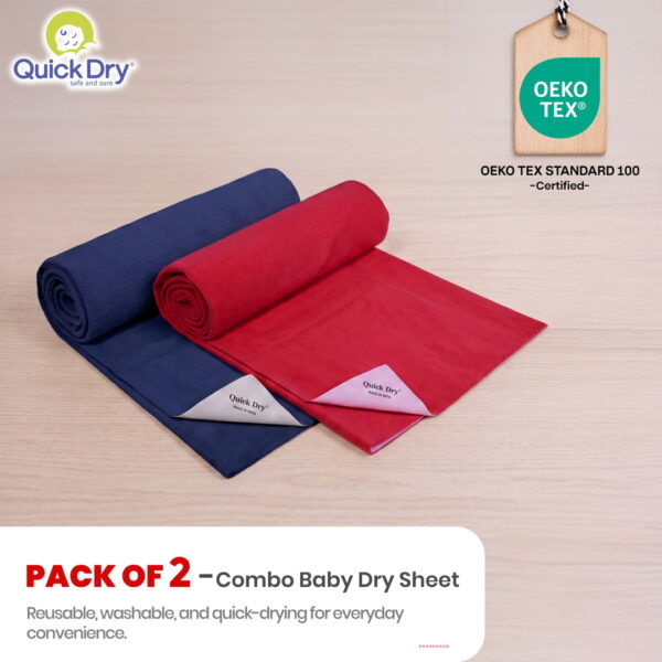 Reusable Waterproof Baby Dry Sheet Combo – Pack of 2